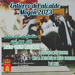 Cartel anunciando el entierro del alcalde pedáneo