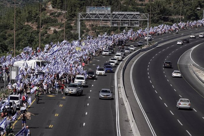 Manifestación contra la reforma judicial en Israel