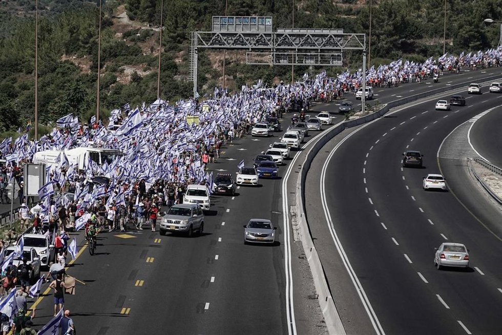 Manifestación contra la reforma judicial en Israel