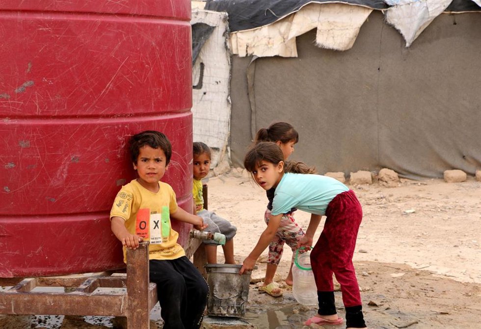 Archivo - Niños en el campo de detenidos de Al Hol (Siria)