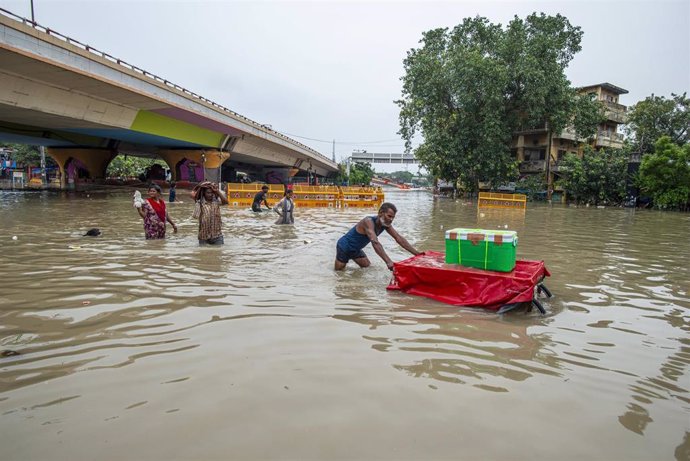 Imagen de archivo de lluvias torrenciales en India 