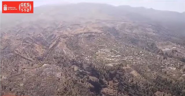 Zona afectada per l'incendi de La Palma