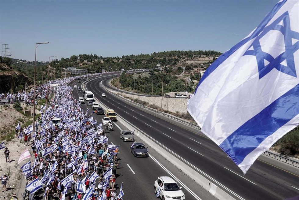 Manifestación contra la reforma judicial en Israel