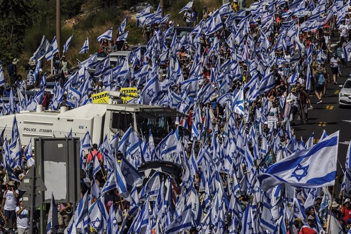 Manifestación contra la reforma judicial en Israel