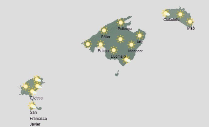 El tiempo hoy domingo, 23 de julio, en Baleares.
