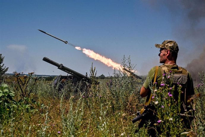 Imagen de archivo de combates en Zaporiyia (Ucrania) 