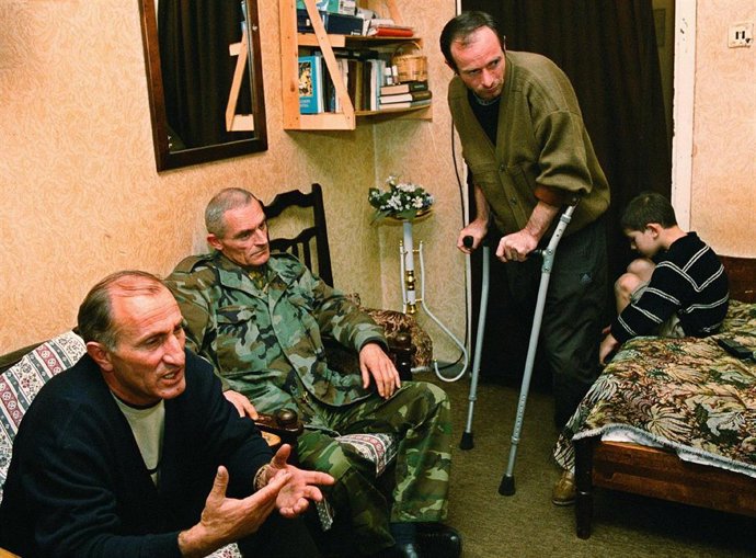 Archivo - Guerrilleros georgianos durante la guerra de Abjasia 