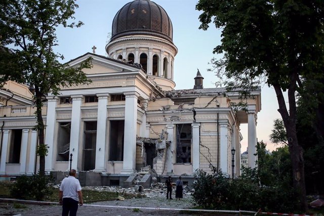 Imagen de la catedral de la Transfiguración, atacada en Odesa (Ucrania)