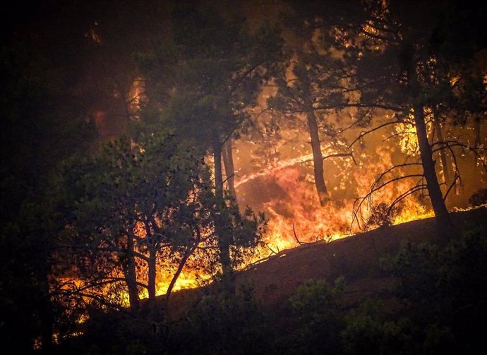 Incendio forestal en Rodas, Grecia