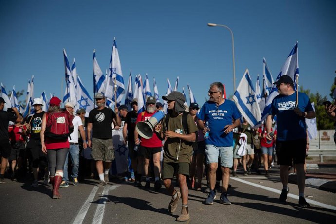Manifestación contra la reforma judicial en Israel
