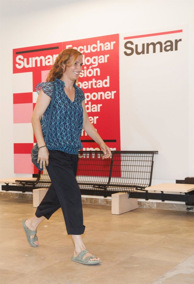 La portavoz de Más Madrid, Mónica García, llega a Espacio Larra  para seguir los resultados de la jornada electoral de los comicios generales, a 23 de julio de 2023, en Madrid (España). 