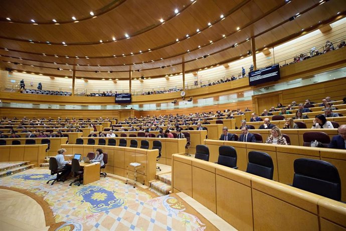 Archivo - Vista general de una sesión plenaria en el Senado, a 9 de febrero de 2023, en Madrid (España). El Gobierno afronta hoy tres mociones en la Cámara Alta. La primera hace referencia a la adopción de medidas para paliar el déficit de profesionales