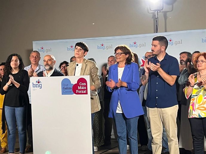 La portavoz nacional del BNG, Ana Pontón, en la comparecencia tras cerrar las urnas el 23 de julio