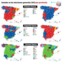 Resultados elecciones generales 2023, comunidad a comunidad y provincia a provincia