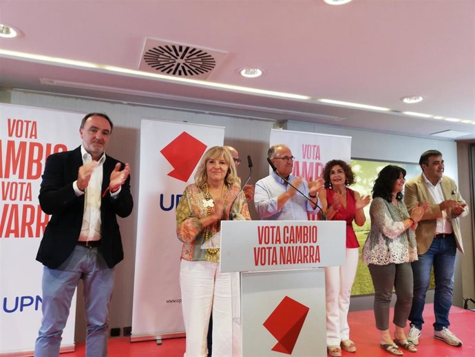 Javier Esparza, María Caballero, Alberto Catalán y Enrique Maya comparecen tras conocerse los resultados de las elecciones generales del 23J.