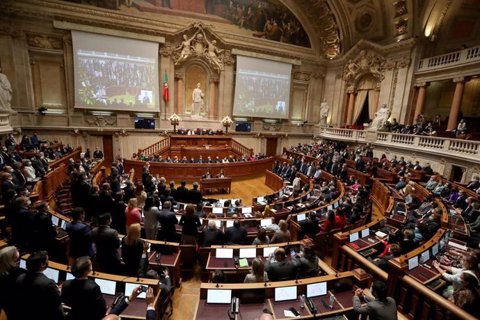 Archivo - Imagen general del interior del Parlamento de Portugal