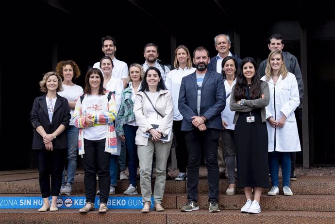 Archivo - Integrantes del consorcio del proyecto INNOLFACT junto con personal técnico de Gobierno de Navarra durante la visita final de proyecto.