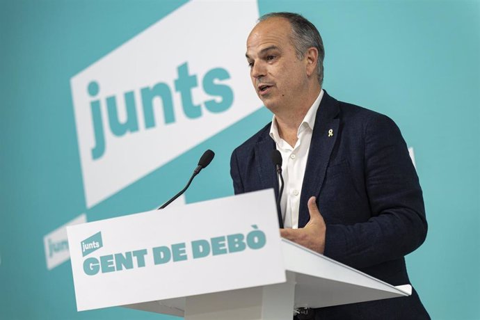 Archivo - El secretario general de Junts, Jordi Turull, interviene durante una rueda de prensa en la sede del partido, a 29 de mayo de 2023, en Barcelona, Catalunya (España). El exalcalde de CiU y candidato a la alcaldía Xavier Trias (TriasxBCN) certifi