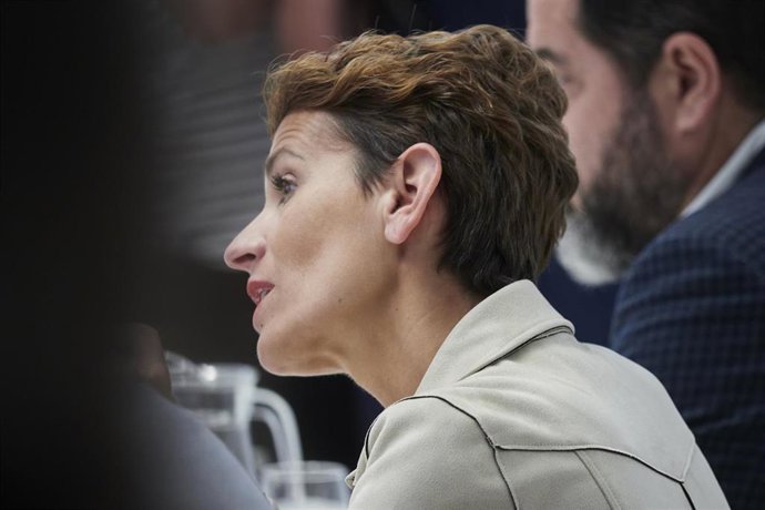 Archivo - La secretaria general del PSN y candidata a la Presidencia del Gobierno de Navarra, María Chivite.