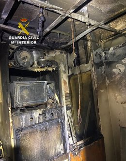 El piso afectado, una vez sofocado el incendio.
