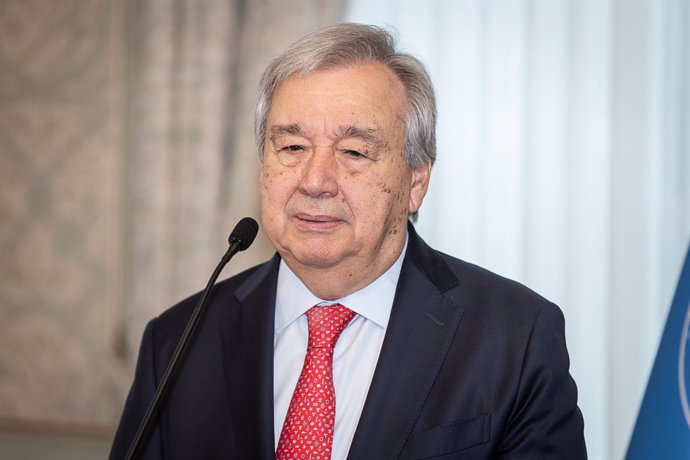 July 13, 2023, BRUSSELS, Belgium: UN Secretary-General Antonio Guterres pictured during a reception at the office of the Belgian prime minister, Thursday 13 July 2023, in Brussels.