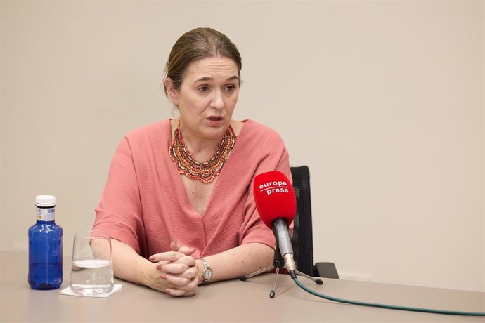 La número dos de la lista del Partido Popular al Congreso de los Diputados y tercera teniente de alcalde y delegada de Cultura, Turismo y Deporte del Ayuntamiento de Madrid, Marta Rivera de la Cruz, durante una entrevista para Europa Press, a 12 de juli