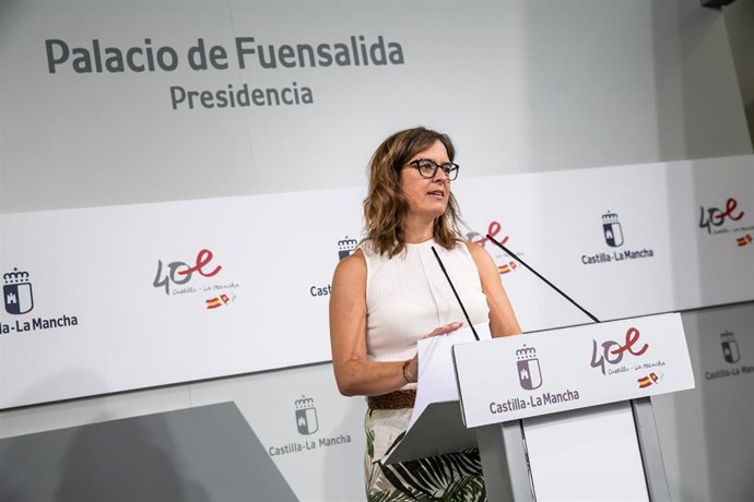 La consejera Portavoz del Gobierno regional, Esther Padilla, comparece en rueda de prensa en el Palacio de Fuensalida, para informar sobre los acuerdos del Consejo de Gobierno.
