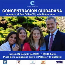 Concentración de apoyo a Felipe VI y la Monarquía de la organización Sociedad Civil Balear.