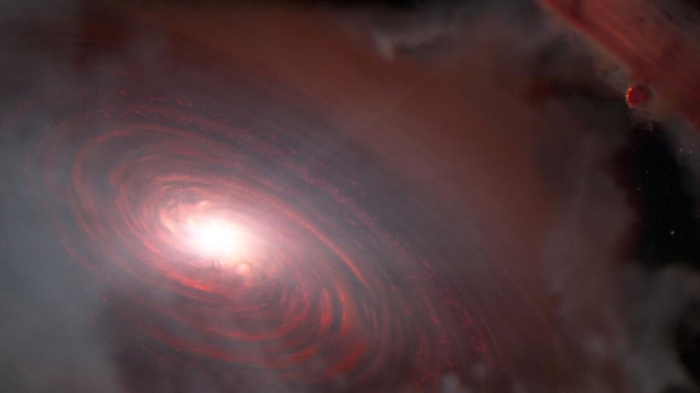 Concepto artístico de la estrella PDS 70 y su disco protoplanetario interno.
