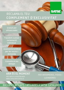 Cartell de la campanya de Satse Catalunya