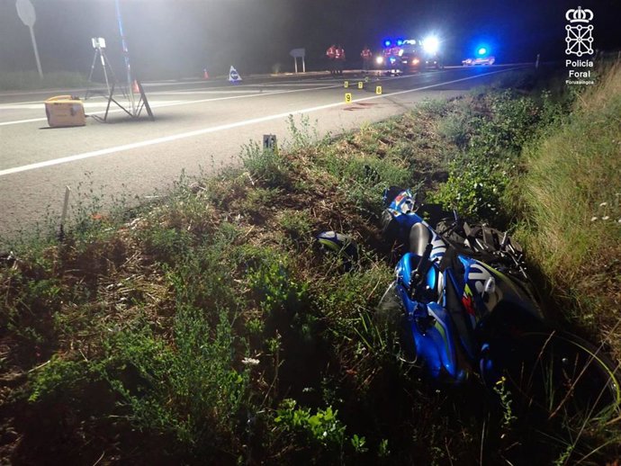 Herido muy grave un motorista en una colisión en Aibar.