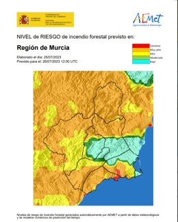 Riesgo incendio Región de Murcia