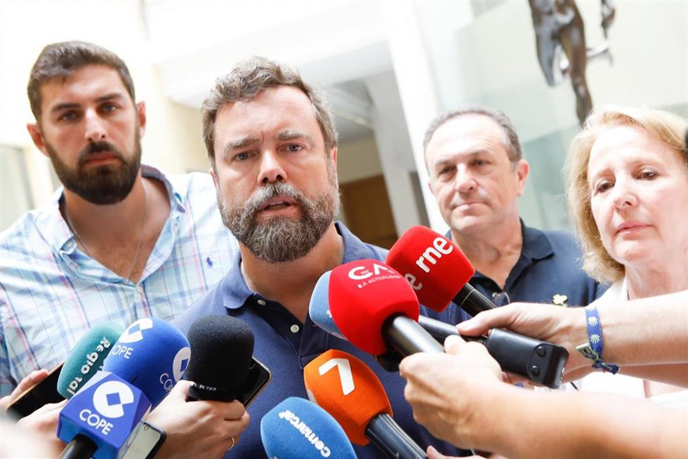 El portavoz de Vox en el Congreso, Iván Espinosa de los Monteros, en una visita a Lorca (Murcia)