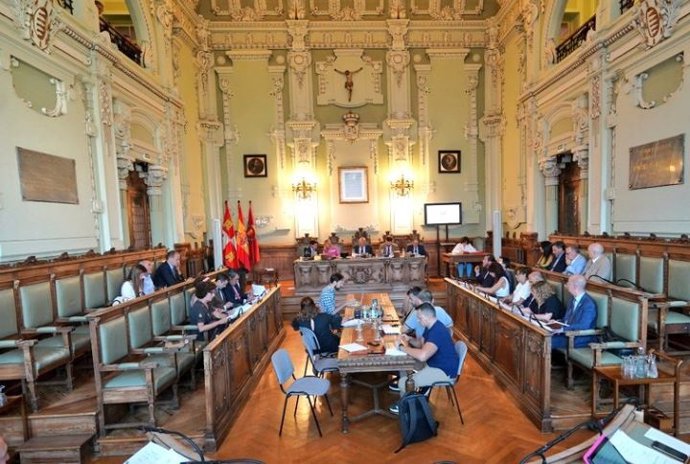 Pleno municipal en el Ayuntamiento de Valladolid en julio de 2023.