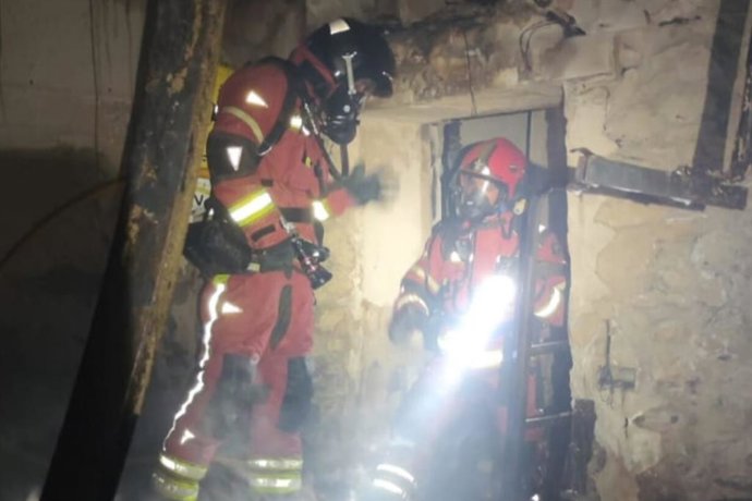 Bomberos de Cartagena, durante la intervención