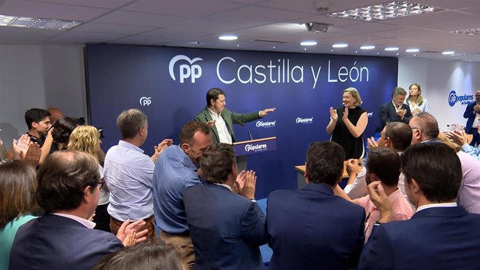El presidente del PP de Castilla y León, Alfonso Fernández Mañueco, en la Junta directiva autonómica