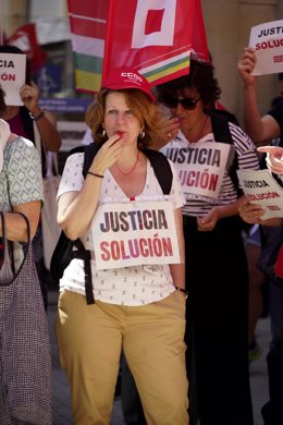 anifestación de los funcionarios de Justicia de toda España en Logroño