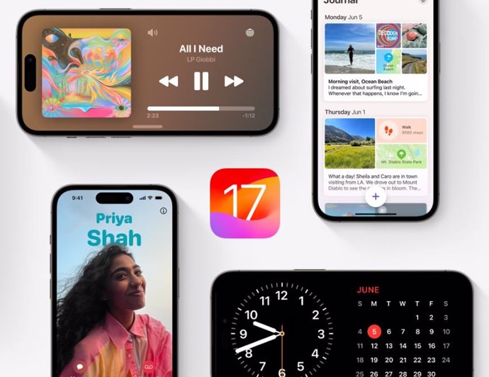 Interfaz de iPhone con iOS 17