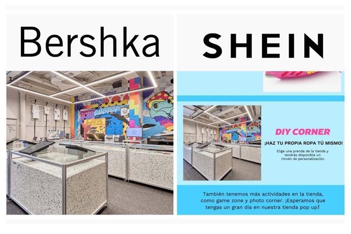 Shein utiliza una imagen de una tienda de Bershka para ilustrar la apertura de su 'pop-up store' en Barcelona