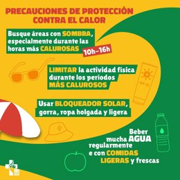 Cartel de la JMJ con recomendaciones frente al calor.