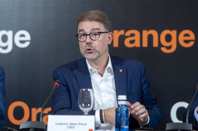 El consejero delegado de Orange España, Ludovic Pech, ofrece una rueda de prensa para presentar los resultados correspondientes al primer semestre del año de Orange, en el Hotel Rosewood Villa Magna, a 26 de julio de 2023, en Madrid (España). Orange ha 