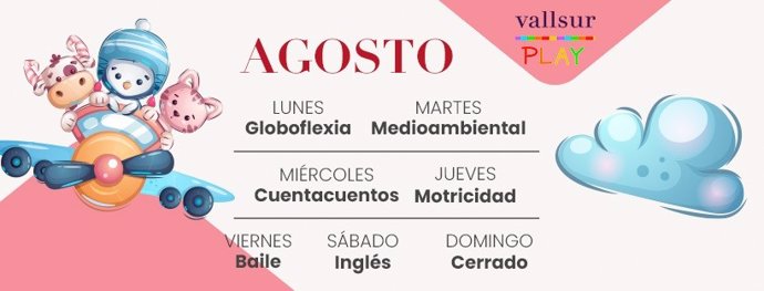 Programación de agosto de la ludoteca de Vallsur