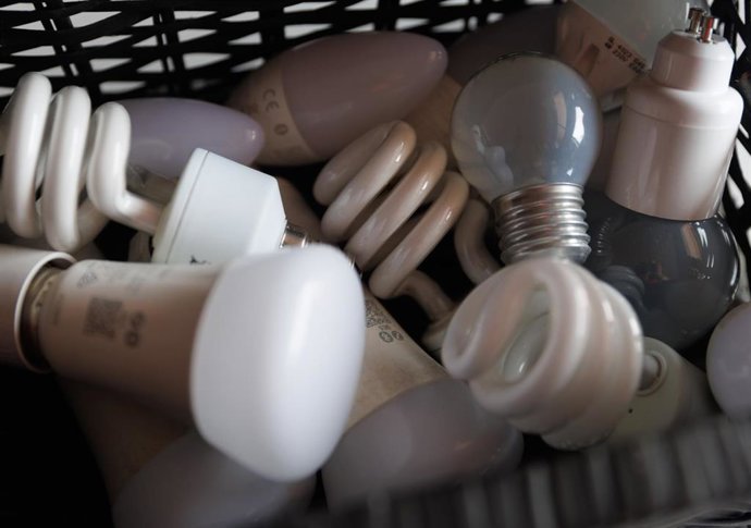 Archivo - Un conjunto de bombillas en una cesta