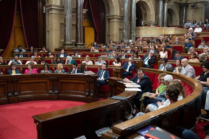 Vista del último pleno de la legislatura, en el Parlament de Catalunya, a 26 de julio de 2023, en Barcelona, Catalunya (España). 