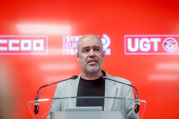 El secretario general de CCOO, Unai Sordo, valora como "espectaculares" los datos de la EPA para el segundo trimestre de 2023. 