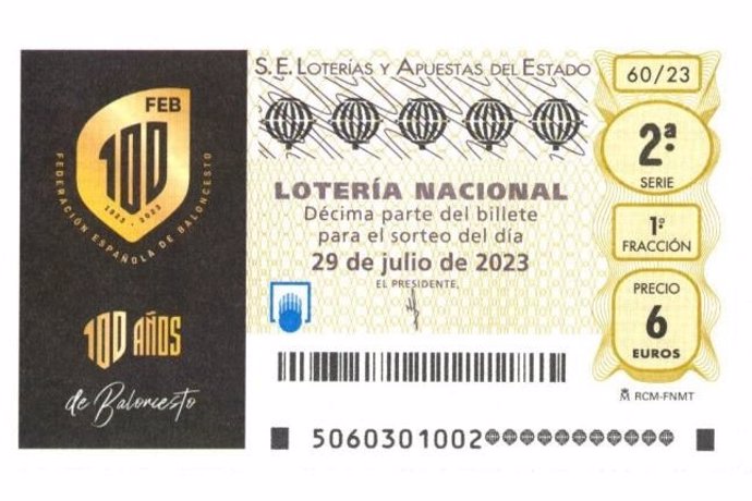 El Centenario de la FEB, protagonista este sábado del décimo de Lotería Nacional.