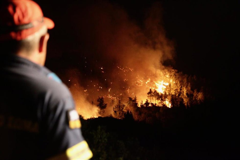 Incendio en la isla griega de Rodas.
