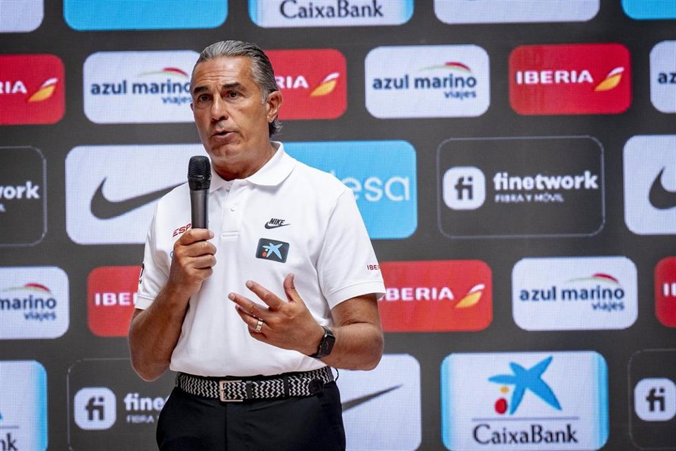 Sergio Scariolo durante la presentación de la selección española de baloncesto para el Mundial 2023.