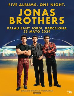 Cartell de la gira mundial 'The Tour: Five Albums. One night' de Jonas Brothers