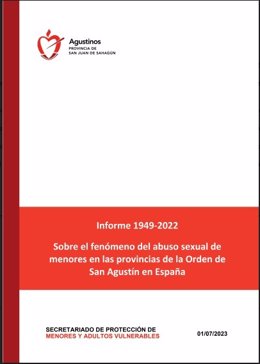 Portada del Informe de los Agustinos de España sobre abusos sexuales a menores.